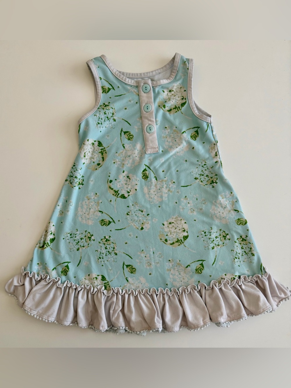 SweetHoney 3T Sleeveless Nightgown- Hydrangeas, Blue & Lavender